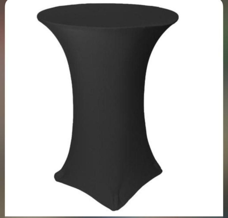 Spandex Cocktail Table Cover 30” Round Black Hernandez Party Rental